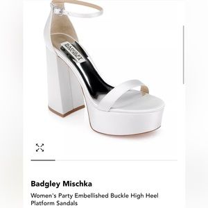 Bagdley Mischka Women’s Party Embellished Buckle High Heel Platform Sandal